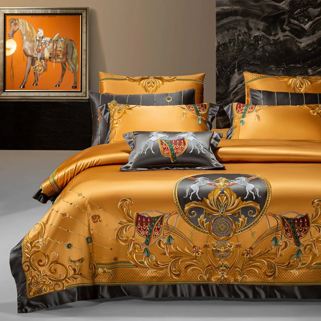 European Embroidery Palace Style Silk Cotton Bedspread Set for 1.8M Bed - Julia M LifeStyles