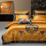 European Embroidery Palace Style Silk Cotton Bedspread Set for 1.8M Bed - Julia M LifeStyles