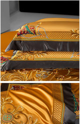 European Embroidery Palace Style Silk Cotton Bedspread Set for 1.8M Bed - Julia M LifeStyles