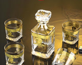 European - Style Luxury Golden Edge Crystal Whiskey Glass Set - Julia M LifeStyles