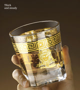 European - Style Luxury Golden Edge Crystal Whiskey Glass Set - Julia M LifeStyles