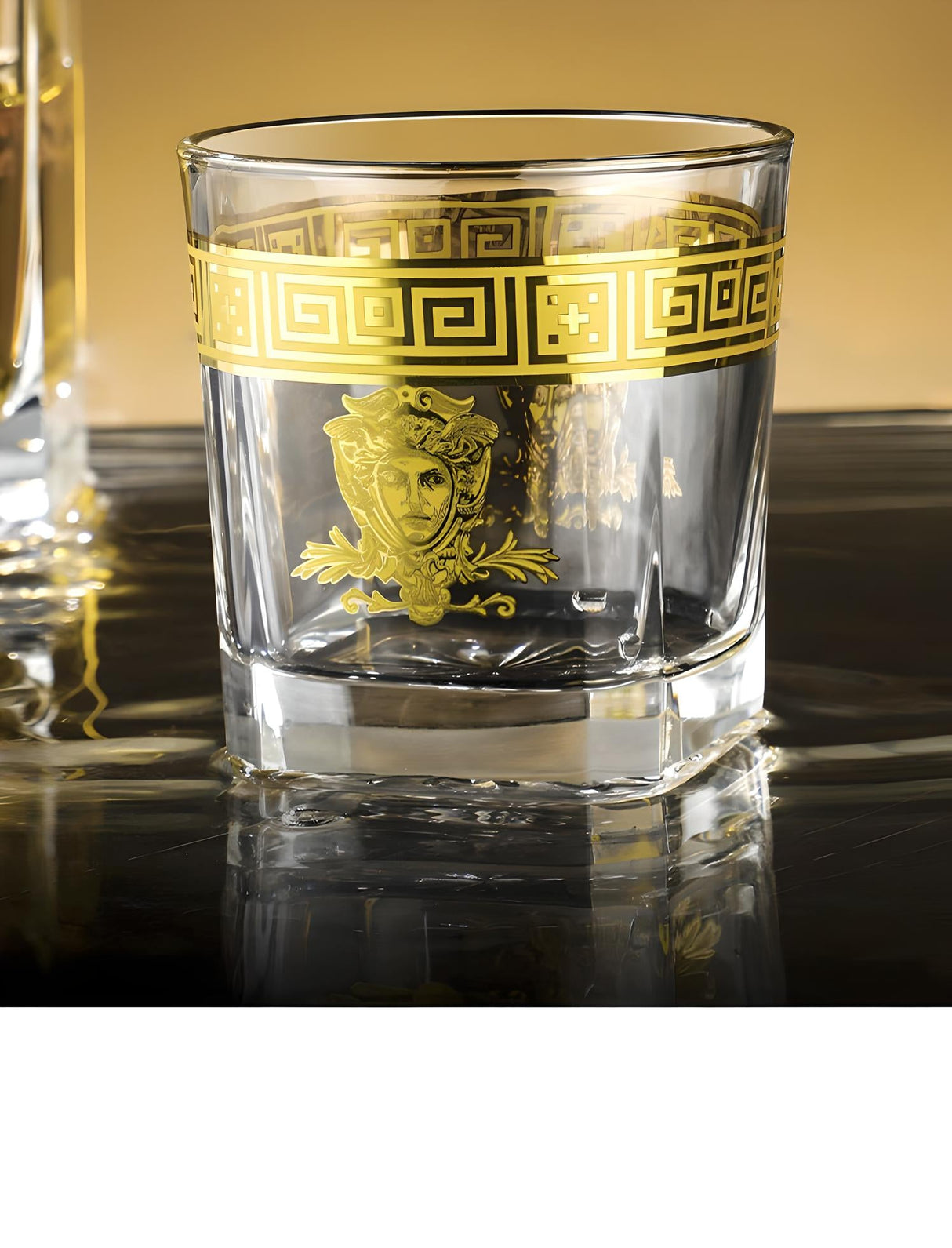 European - Style Luxury Golden Edge Crystal Whiskey Glass Set - Julia M LifeStyles