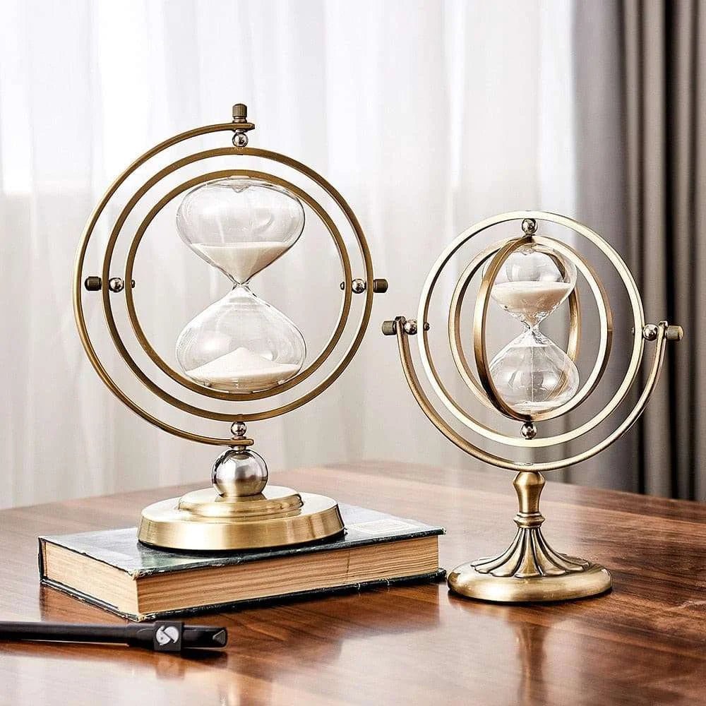 European Style Luxury White Sand Rotating Hourglass - Julia M LifeStyles