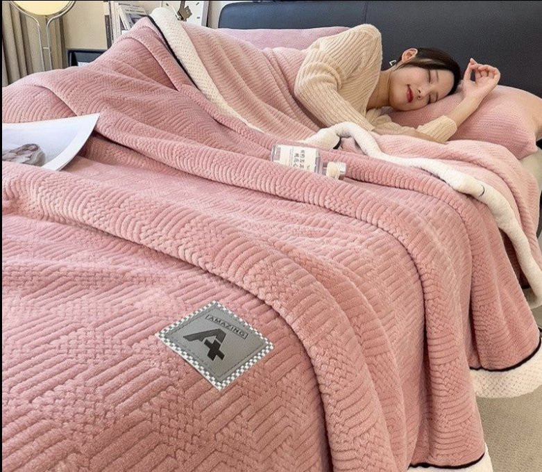 Experience warmth and style with the Grace Beanie Coral Fleece Lunch Break Winter Blanket, perfect for cozy lounging or on - the - go comfort. - Julia M LifeStyles