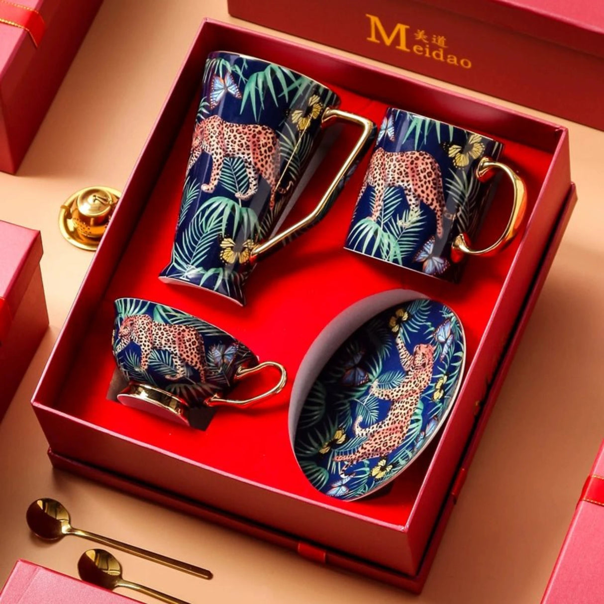 Exquisite European Bone China Coffee Cup Set in Luxury Gift Box - Julia M LifeStyles