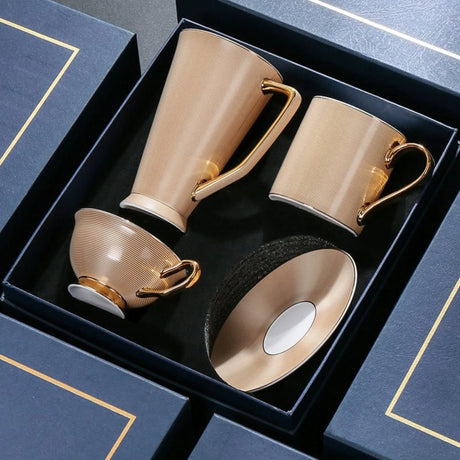 Exquisite European Bone China Coffee Cup Set in Luxury Gift Box - Julia M LifeStyles