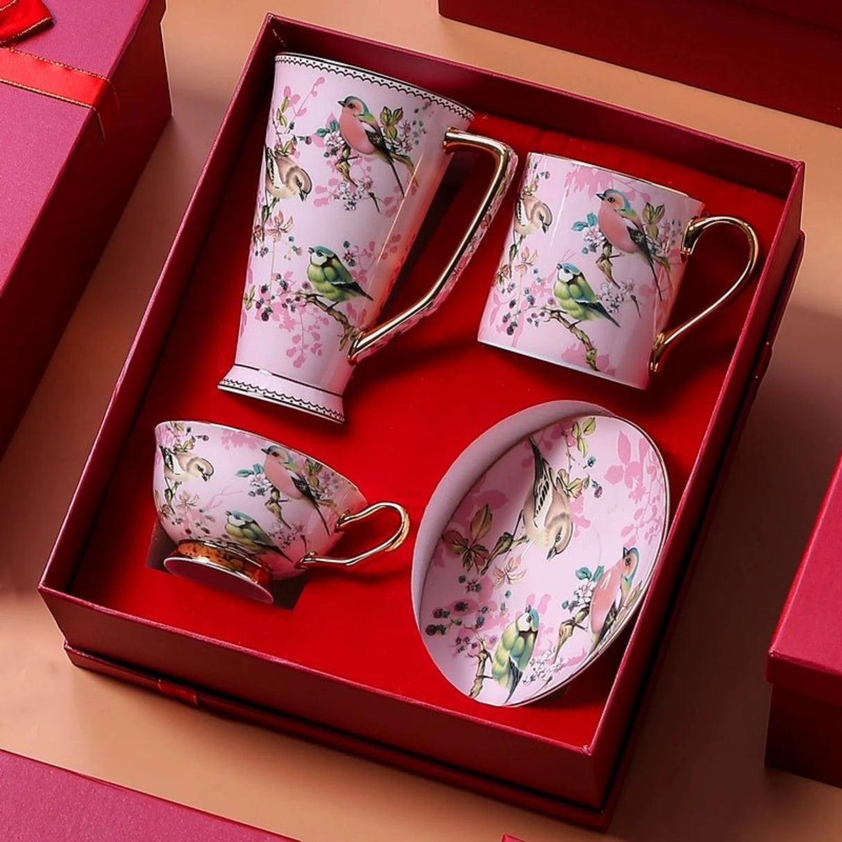 Exquisite European Bone China Coffee Cup Set in Luxury Gift Box - Julia M LifeStyles