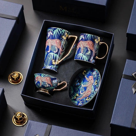 Exquisite European Bone China Coffee Cup Set in Luxury Gift Box - Julia M LifeStyles