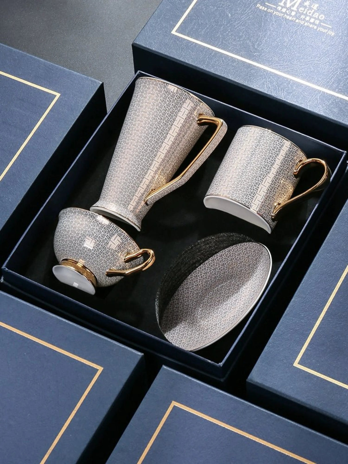 Exquisite European Bone China Coffee Cup Set in Luxury Gift Box - Julia M LifeStyles