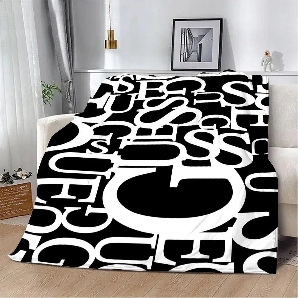 Fashion Letter G-Guesses Printed Blanket Picnic Blankets Warm Blanket Soft and Comfortable Blanket Home Travel Birthday Gift - Julia M LifeStyles