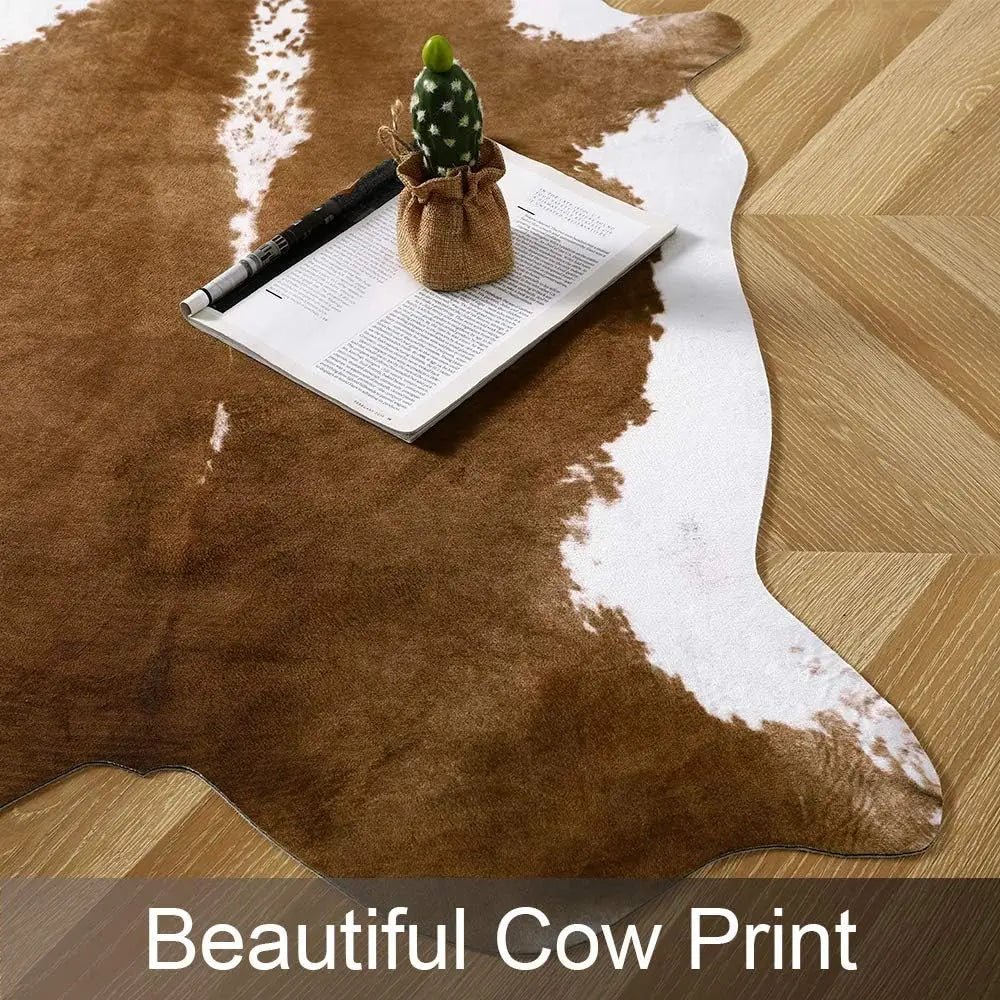 Faux Fur Animal Cow Hide Carpet,Sturdy and Large Size Cow Print Rugs, Suitable for Bedroom Living Room Western Decor - Julia M LifeStyles