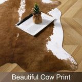 Sturdy Faux Fur Cow Print Rug for Bedroom and Living Room Decor - Julia M LifeStyles