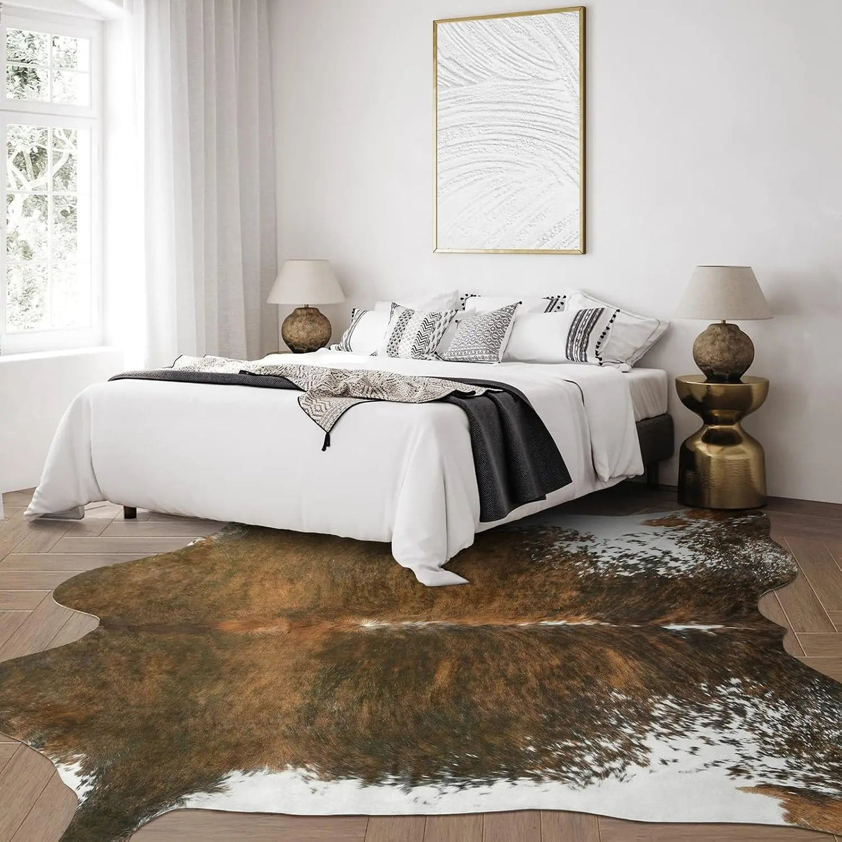 Faux Fur Animal Cow Hide Carpet,Sturdy and Large Size Cow Print Rugs, Suitable for Bedroom Living Room Western Decor - Julia M LifeStyles