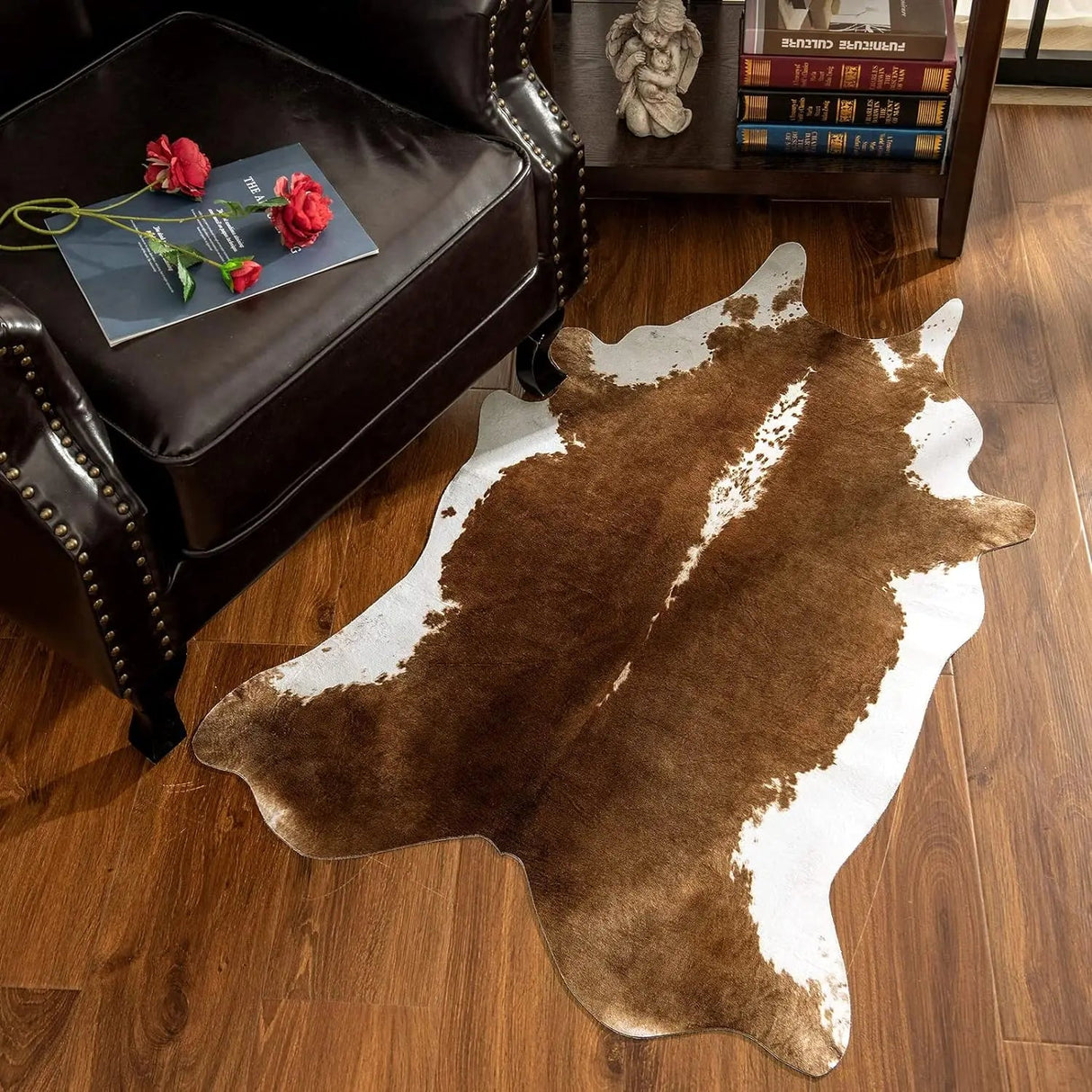 Sturdy Faux Fur Cow Print Rug for Bedroom and Living Room Decor - Julia M LifeStyles