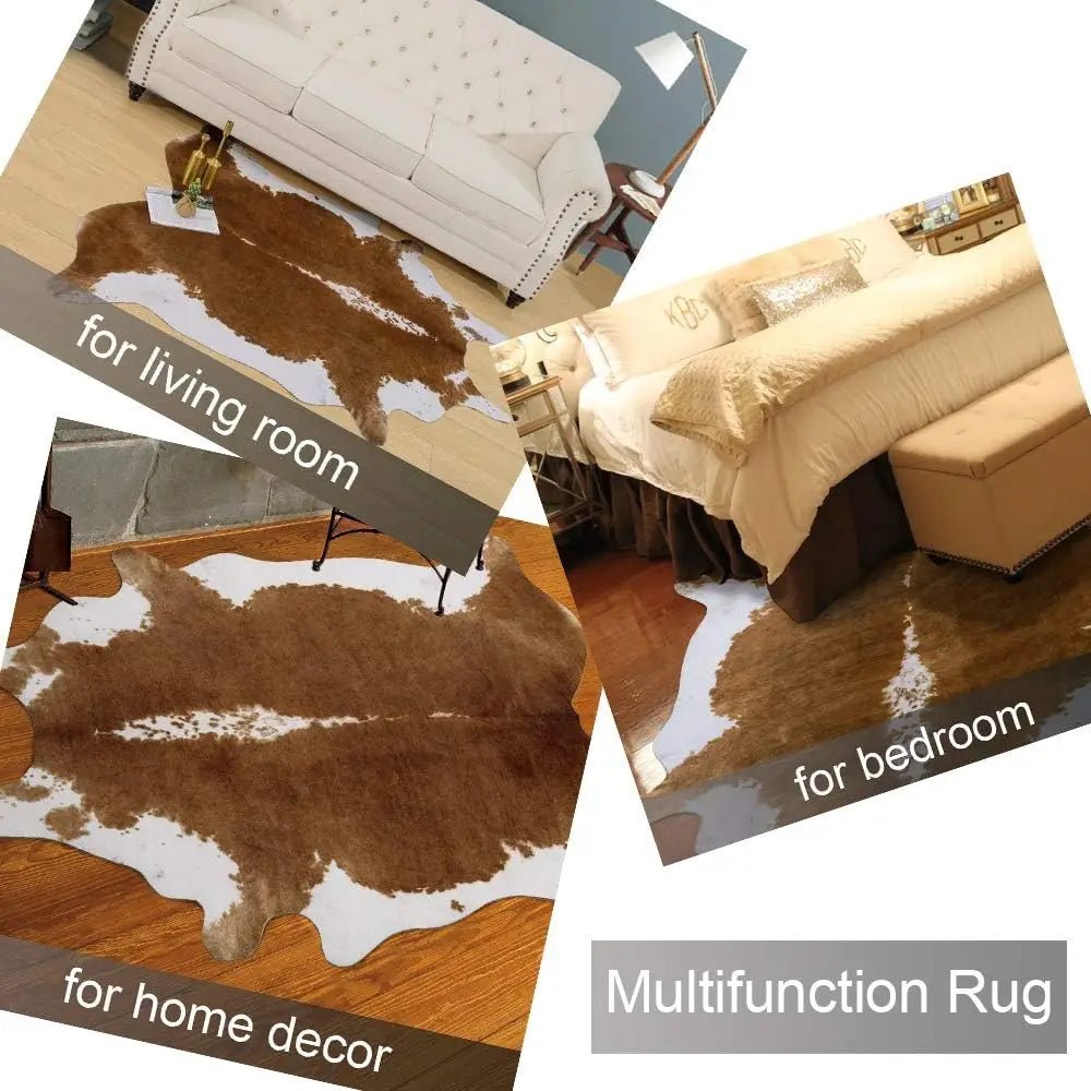 Faux Fur Animal Cow Hide Carpet,Sturdy and Large Size Cow Print Rugs, Suitable for Bedroom Living Room Western Decor - Julia M LifeStyles