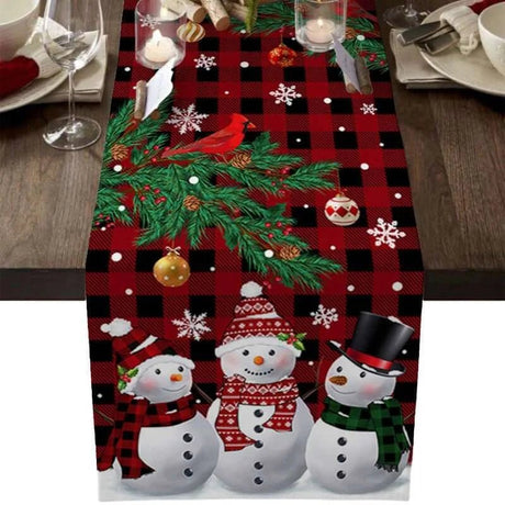 Festive Linen Christmas Table Runner - Julia M LifeStyles