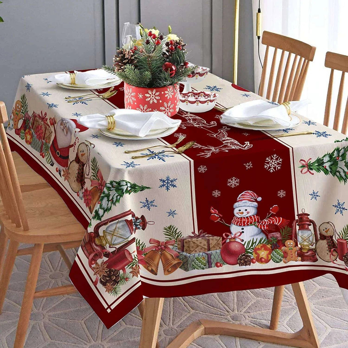 Festive Snowflake Tablecloth - Julia M LifeStyles