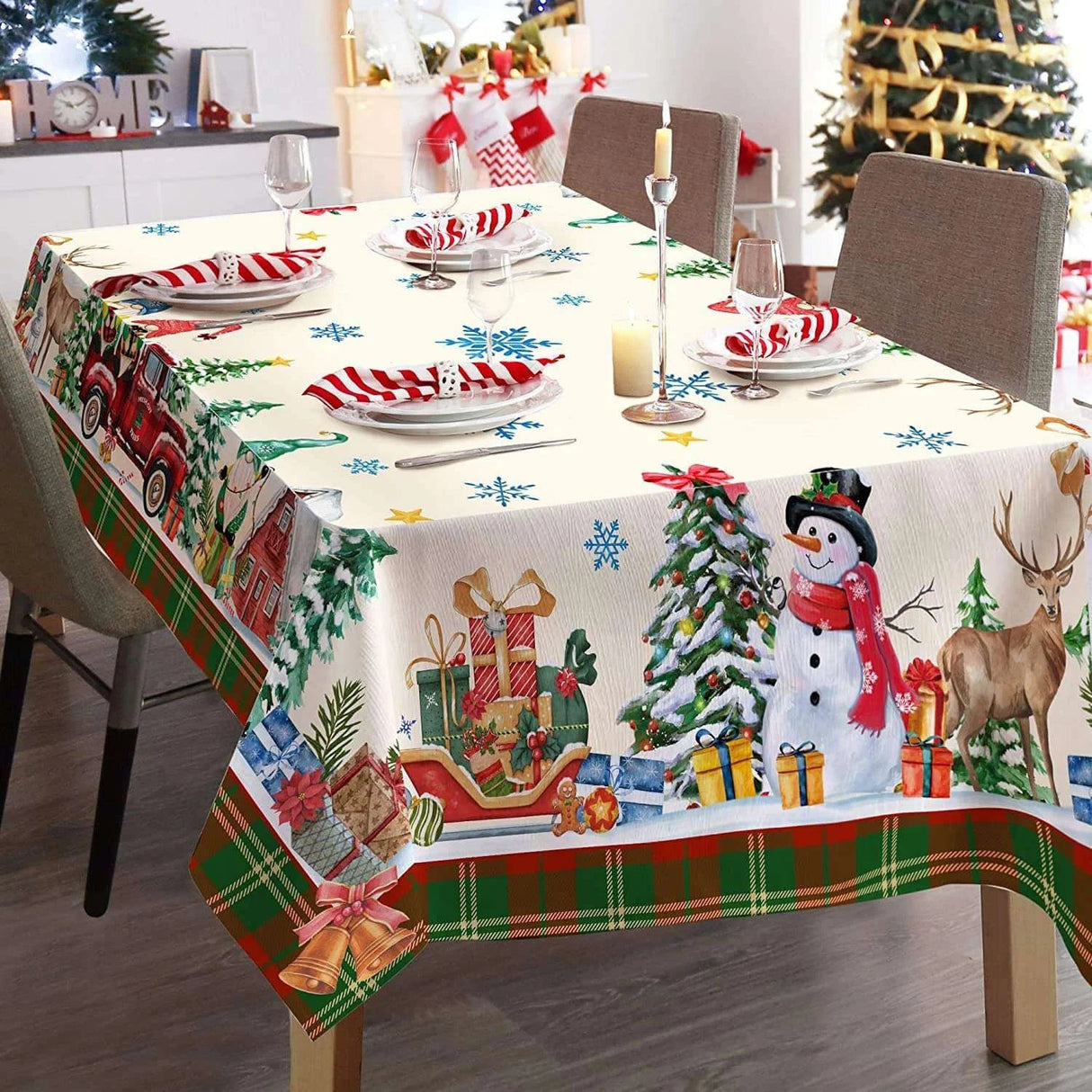 Festive Snowflake Tablecloth - Julia M LifeStyles