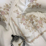 Floral Dreams Embroidered Cotton Bedding Set - Julia M LifeStyles