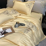 Floral Embroidered Cotton Duvet Cover Set - Luxurious 1000TC - Julia M LifeStyles