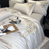 Floral Embroidered Cotton Duvet Cover Set - Luxurious 1000TC - Julia M LifeStyles