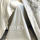 Floral Embroidered Cotton Duvet Cover Set - Luxurious 1000TC - Julia M LifeStyles