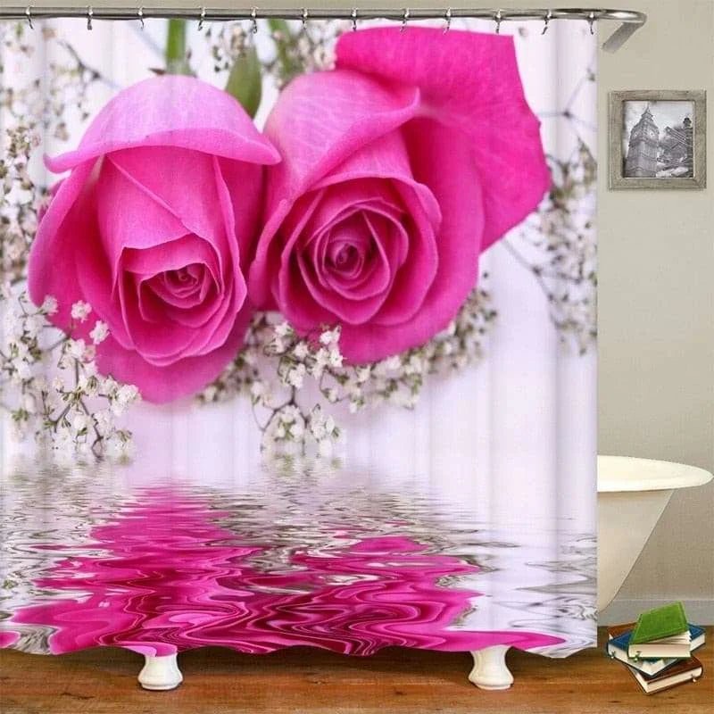 Floral Waterproof Bathroom Shower Curtain Set - Julia M LifeStyles