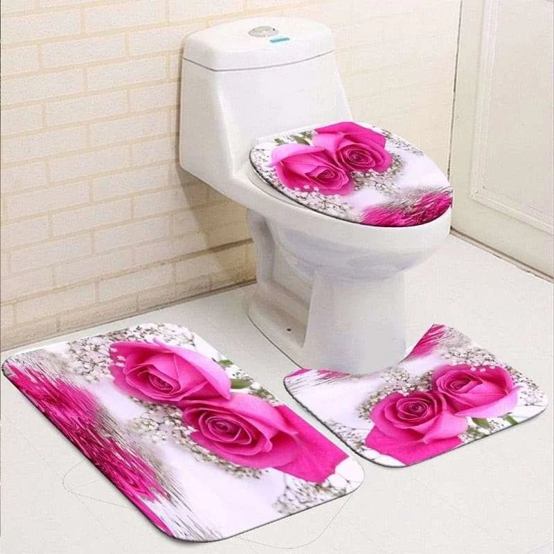 Floral Waterproof Bathroom Shower Curtain Set - Julia M LifeStyles