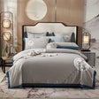 Flower Embroidered 605 Egyptian Cotton Duvet Cover Set - Julia M LifeStyles