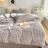 Fluffy Luxury Faux Rabbit Hair Velvet Comforter Set - Julia M LifeStyles