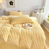 Fluffy Luxury Faux Rabbit Hair Velvet Comforter Set - Julia M LifeStyles