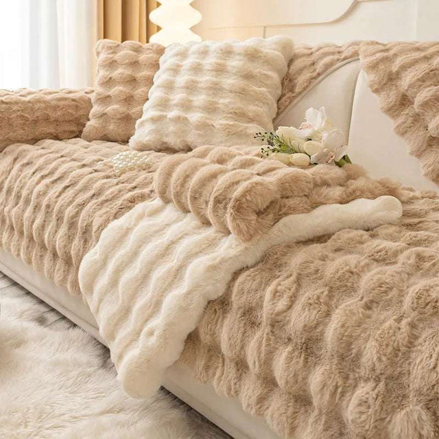 Fluffy Rabbit Plush Sofa Cover - Julia M LifeStyles