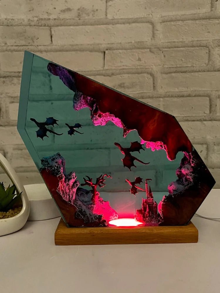 Flying Dragon Resin Table Light - USB Rechargeable Night Lamp - Julia M LifeStyles