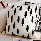 French Forest Black and White Checkerboard Throw Pillow Cover - Julia M LifeStyles