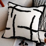 French Forest Black and White Checkerboard Throw Pillow Cover - Julia M LifeStyles