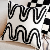 French Forest Black and White Checkerboard Throw Pillow Cover - Julia M LifeStyles