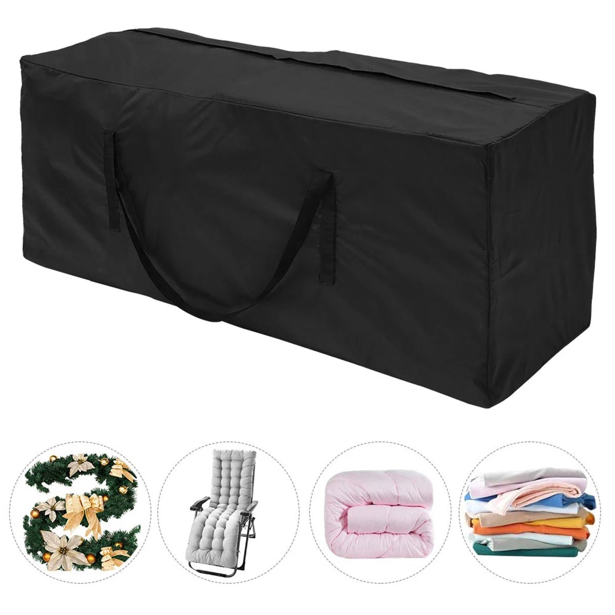 Garden Furniture Cushion Storage Bag Waterproof Anti-UV Rectangle Outdoor Furniture Protective Cover Christmas Tree Storage Bag - Julia M LifeStyles