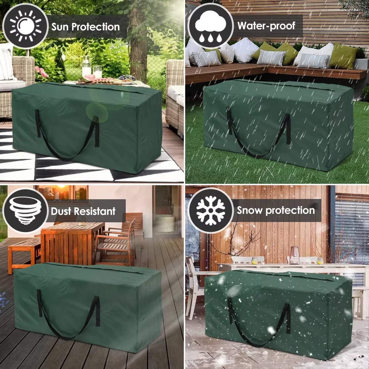 Garden Furniture Cushion Storage Bag Waterproof Anti-UV Rectangle Outdoor Furniture Protective Cover Christmas Tree Storage Bag - Julia M LifeStyles