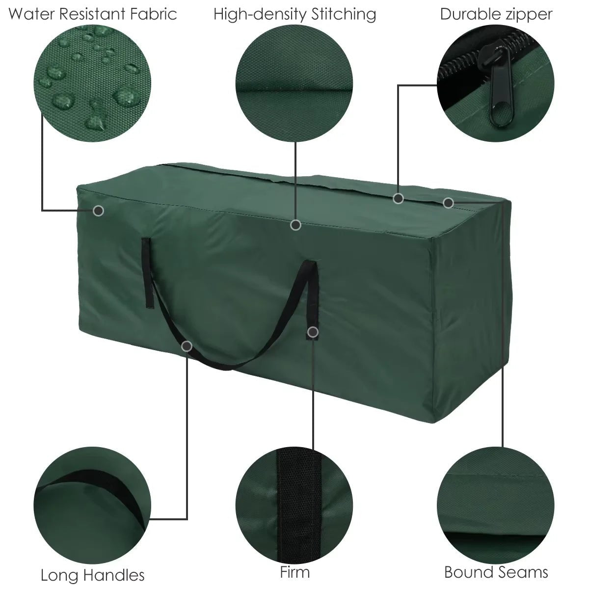 Garden Furniture Cushion Storage Bag Waterproof Anti-UV Rectangle Outdoor Furniture Protective Cover Christmas Tree Storage Bag - Julia M LifeStyles