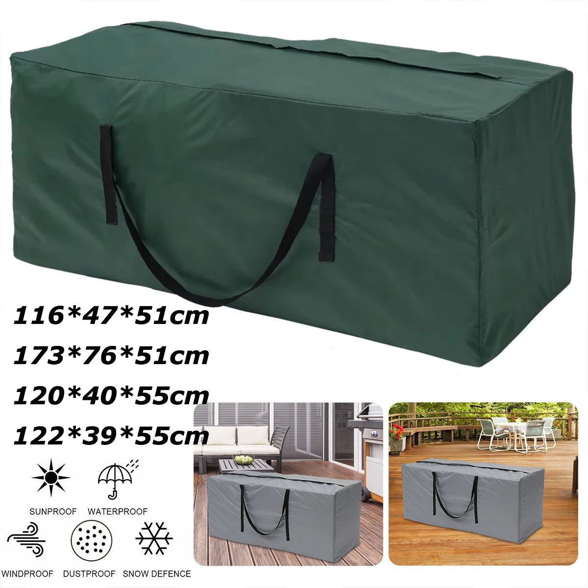 Garden Furniture Cushion Storage Bag Waterproof Anti-UV Rectangle Outdoor Furniture Protective Cover Christmas Tree Storage Bag - Julia M LifeStyles