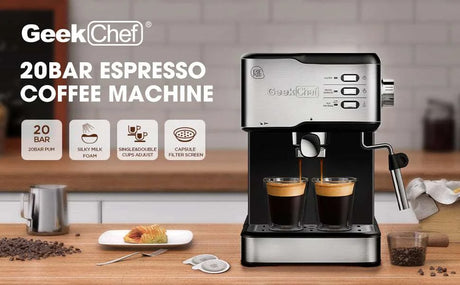 20 Bar Espresso Machine with Milk Frother Coffee & Expresso Machines Julia M Home & Kitchen   