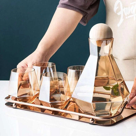 Geometric Glass Water Pots Set drinkware sets Julia M Home & Kitchen   