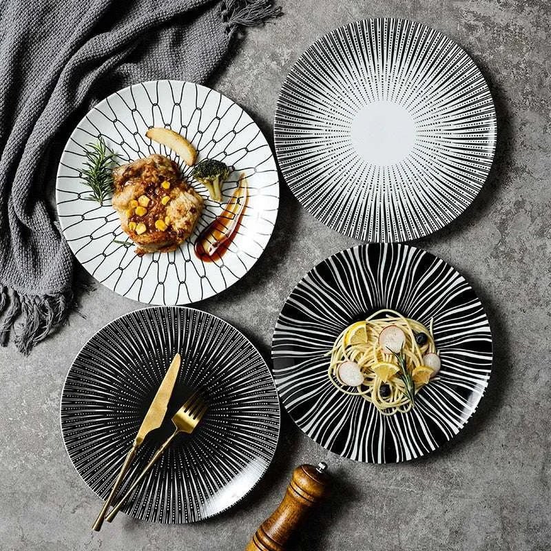 Geometric Pattern Ceramic Dinner Set - Julia M LifeStyles