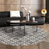 Geometric Pattern Round Carpet - Anti - Slip & Machine Washable - Julia M LifeStyles