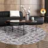 Geometric Pattern Round Carpet - Anti - Slip & Machine Washable - Julia M LifeStyles