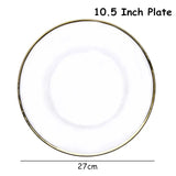 Glass Cutlery Salad Bowl Dinner Plate Soup Bowl Golden Edge Flat Plate Dinnerware Transparent Food Tray Glass Tableware 1pcs - Julia M LifeStyles