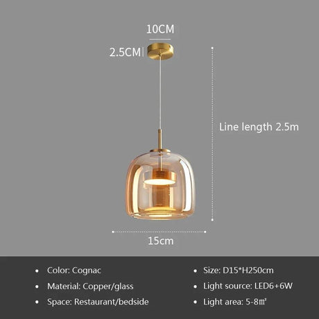 Glass Pendant Light light luxury pendant Lamp Deco Nordic Led Hanging Light Fixtures Bedroom Modern Luminaire Suspension lamp - Julia M LifeStyles