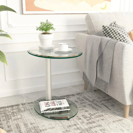 Glass Round End Table - Julia M LifeStyles