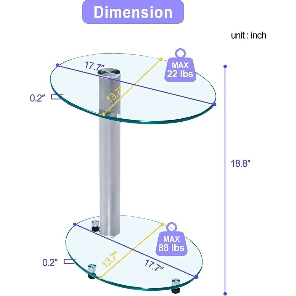 Glass Round End Table - Julia M LifeStyles