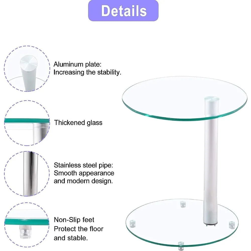 Glass Round End Table - Julia M LifeStyles